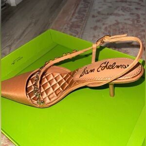 Brand New Sam Edelman Gold Slingback Heels